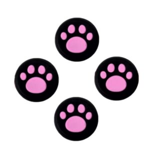 Analog Silicone Joystick Joy Stick Grips Cap Cover Thumbstick Thumb Stick Grips Cap Cover for PS4 PS3 Xbox one Xbox 360 PS2 Controller (4 x Pink Cat Dog Paw)