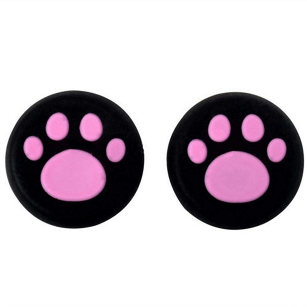 Analog Silicone Joystick Joy Stick Grips Cap Cover Thumbstick Thumb Stick Grips Cap Cover for PS4 PS3 Xbox one Xbox 360 PS2 Controller (4 x Pink Cat Dog Paw)