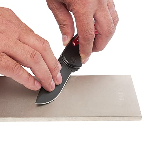 Trend 8-Inch Diamond Sharpening & Flattening Stone, Double Sided (180/600 Grit) Bench Stone with Pouch, Cleaning Block & Non-Slip Mat, DWS/CP8/FX