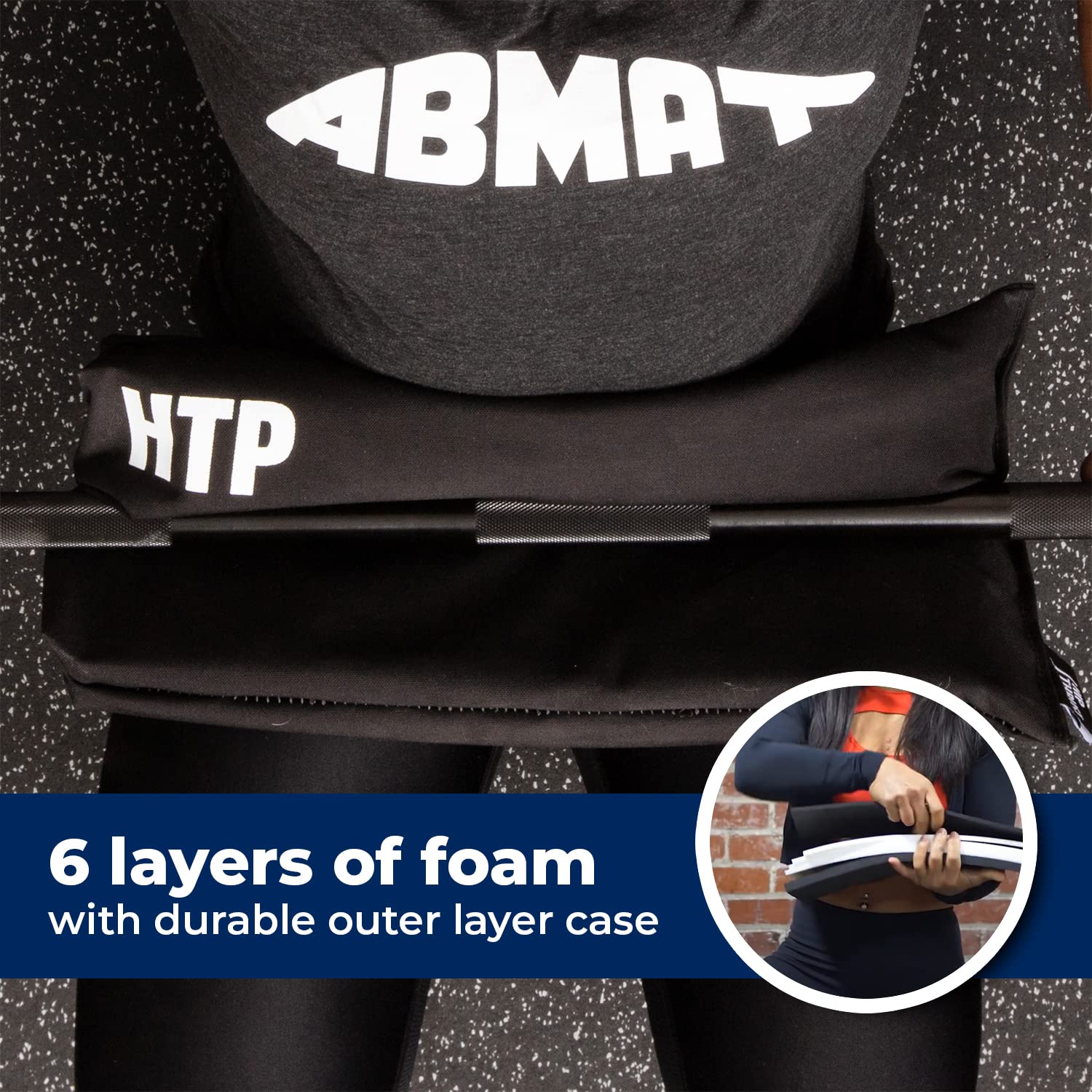 ABMAT Hip Thrust Pad Booty Glute Bridge Butt Workout, protective extra thick pad for barbell weightlifting