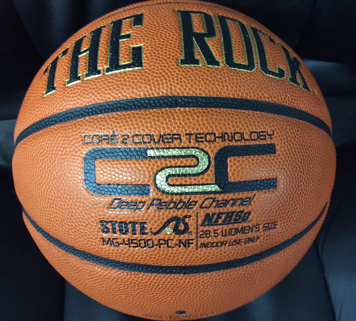 The Rock 28.5" Official Women's Composite Leather Basketball - Superior Air Retention and Durability - Exclusive Patented Unique Deep Pebble Channel Design - Comes w/ Certificate of Authenticity