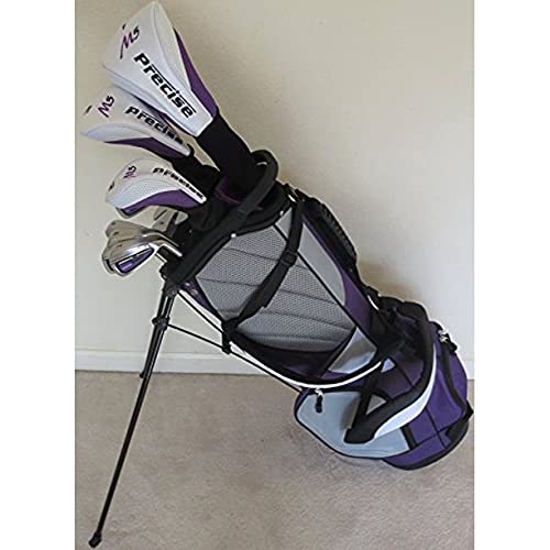 Womens Golf Club Set Complete - Driver, Fairway Wood, Hybrid, Irons Putter & Stand Bag Purple Color Ladies Right Handed