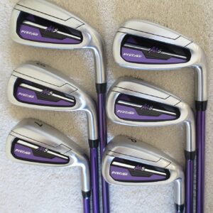 Womens Golf Club Set Complete - Driver, Fairway Wood, Hybrid, Irons Putter & Stand Bag Purple Color Ladies Right Handed