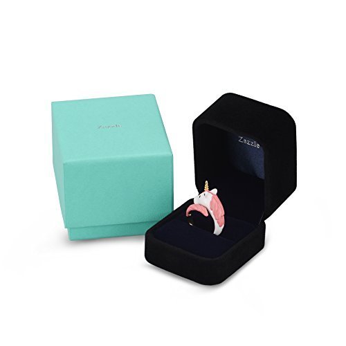 Exquisite 18K Gold Plated Hand Painted Unicorn Ring With Gift Box