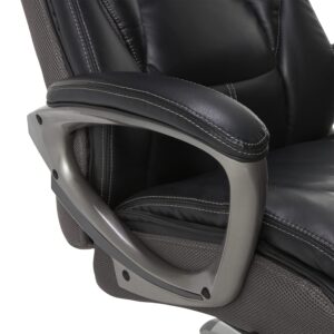 Serta Executive Office Smart Layers Technology, Leather and Mesh Ergonomic Computer Chair with Contoured Lumbar and ComfortCoils, Opportunity Gray