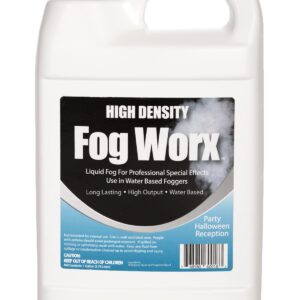 FogWorx Extreme High Density Fog Juice Gallon - Long Lasting, High Output, Odorless Water Based Fog Machine Fluid -for 400 Watt to 1500 Watt Machines