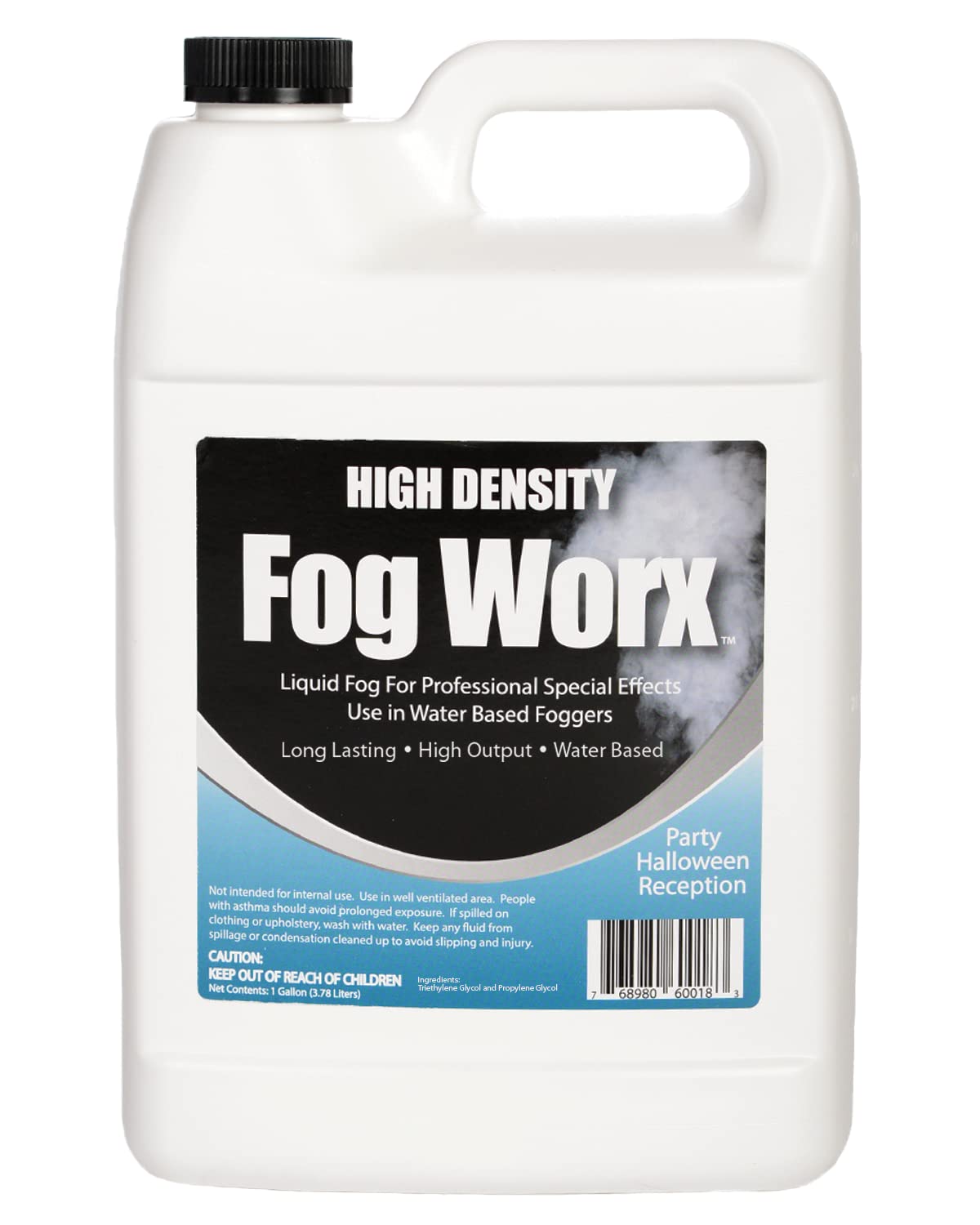 FogWorx Extreme High Density Fog Juice Gallon - Long Lasting, High Output, Odorless Water Based Fog Machine Fluid -for 400 Watt to 1500 Watt Machines