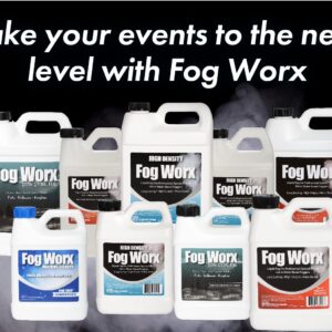 FogWorx Extreme High Density Fog Juice Gallon - Long Lasting, High Output, Odorless Water Based Fog Machine Fluid -for 400 Watt to 1500 Watt Machines