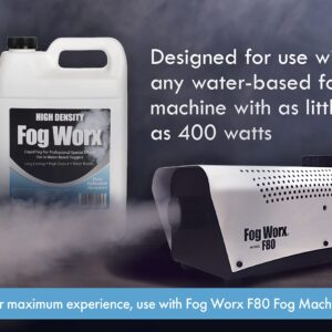 FogWorx Extreme High Density Fog Juice Gallon - Long Lasting, High Output, Odorless Water Based Fog Machine Fluid -for 400 Watt to 1500 Watt Machines