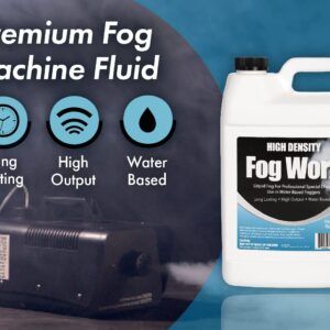 FogWorx Extreme High Density Fog Juice Gallon - Long Lasting, High Output, Odorless Water Based Fog Machine Fluid -for 400 Watt to 1500 Watt Machines