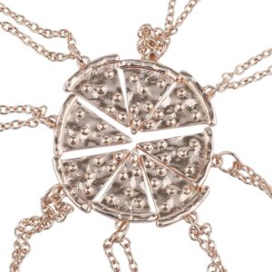 lux accessories rose gold tone pizza pie slice best friends bff necklace set 8pc