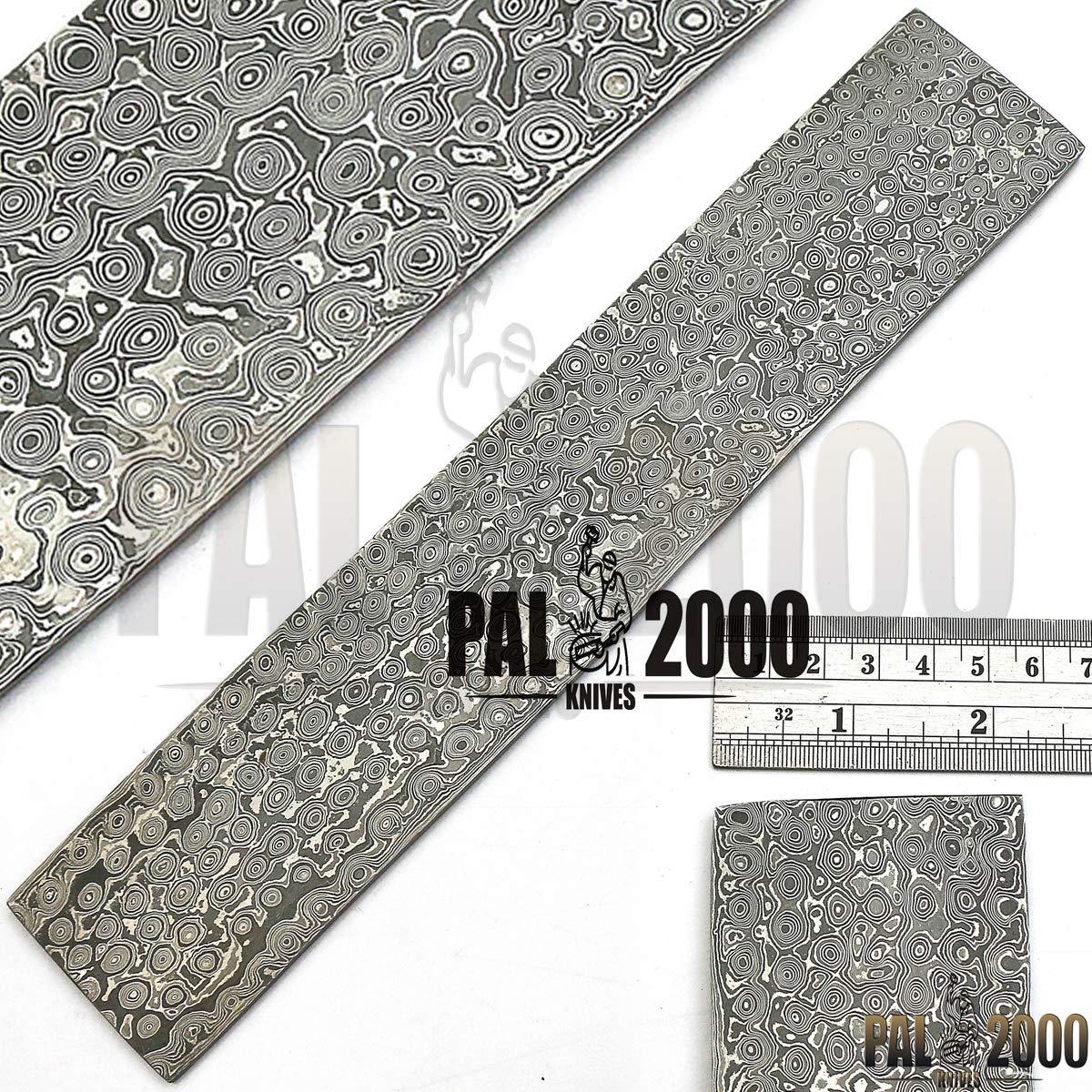 PAL 2000 KNIVES DAM-8705 Custom Handmade Damascus Steel Billets for Knife making 12 Inch Raindrop Pattern