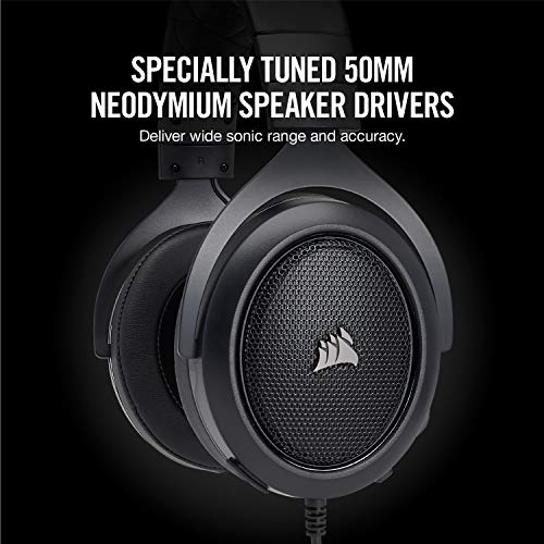 Corsair CA-9011170-NA HS50 Stereo Gaming Headset, Carbon