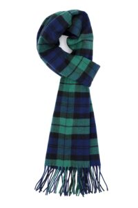 achillea soft & warm tartan plaid checked cashmere feel winter scarf unisex (black watch tartan)