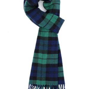 Achillea Soft & Warm Tartan Plaid Checked Cashmere Feel Winter Scarf Unisex (Black Watch Tartan)