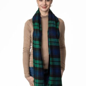 Achillea Oversized Cashmere Feel Scotland Scottish Tartan Plaid Scarf Shawl Wrap Winter Warm 80" x 30" (Black Watch Tartan)