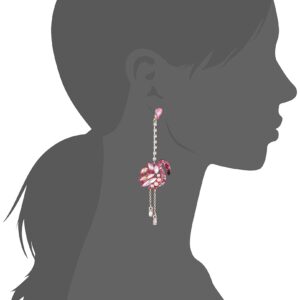 Betsey Johnson Flamingo Linear Drop Earrings