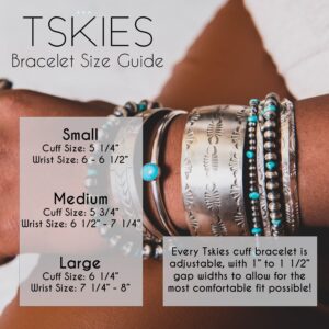 Turquoise Skies TSKIES Stamp Dancer: Sagebrush Stacker Sterling Silver Bracelet (small)