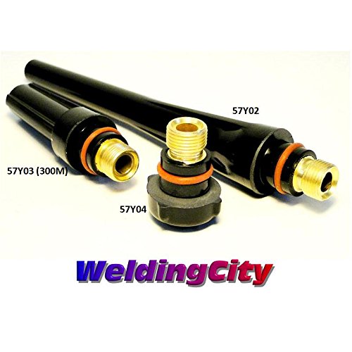 WeldingCity TIG Welding Torch Accessory Kit Stubby Setup (.040"-1/16"-3/32"-1/8") Collet-Gas Lens-Ceramic Cup-Gasket-Back Cap for Torch 17, 18 and 26 Weldcraft Miller Lincoln Hobart ESAB