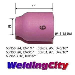 WeldingCity TIG Welding Torch Accessory Kit Stubby Setup (.040"-1/16"-3/32"-1/8") Collet-Gas Lens-Ceramic Cup-Gasket-Back Cap for Torch 17, 18 and 26 Weldcraft Miller Lincoln Hobart ESAB