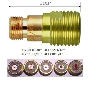 WeldingCity TIG Welding Torch Accessory Kit Stubby Setup (.040"-1/16"-3/32"-1/8") Collet-Gas Lens-Ceramic Cup-Gasket-Back Cap for Torch 17, 18 and 26 Weldcraft Miller Lincoln Hobart ESAB