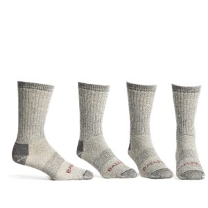 Ballston Medium Weight 86% Merino Wool Socks for Winter & Outdoor Hiking and Trekking - 4 Pairs for Men and Women(Lunar Gray, M (Fits Men's Shoe 5-9, Women's 6-10))