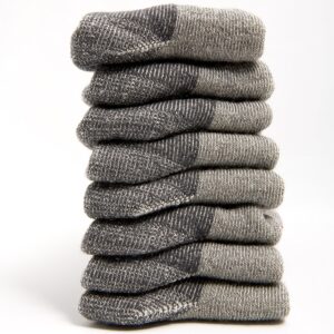 Ballston Medium Weight 86% Merino Wool Socks for Winter & Outdoor Hiking and Trekking - 4 Pairs for Men and Women(Lunar Gray, M (Fits Men's Shoe 5-9, Women's 6-10))