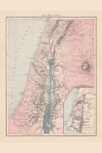 palestine antique map german language poster twelve tribes of israel historical middle east geography map cool wall art print poster 12x18