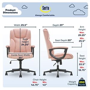 Serta Style Hannah II Office Chair, Harvard Pink Microfiber