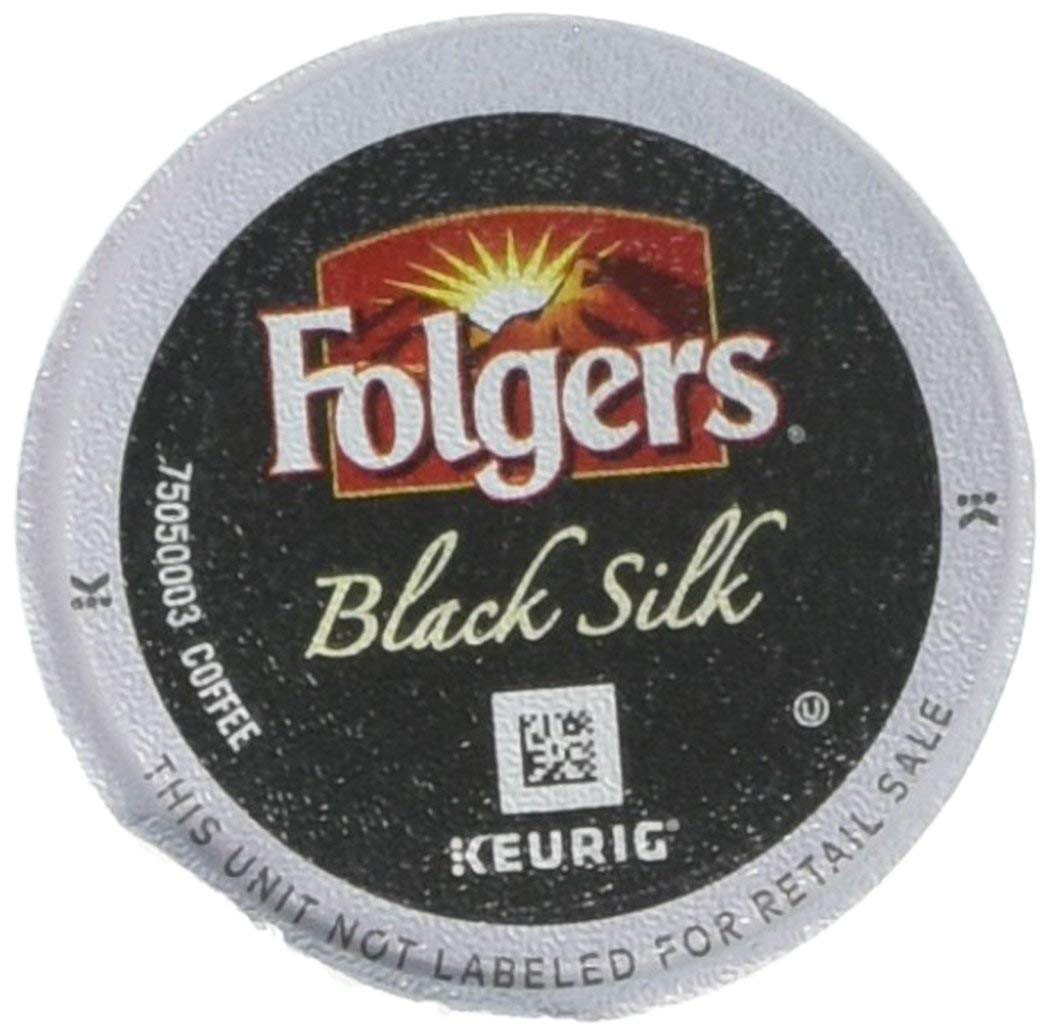 Folgers Black Silk Dark Roast Coffee, 72 K Cups for Keurig Makers, 18 Count (Pack of 4)