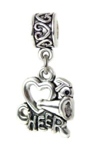 dangle love to cheer charm bead for bracelets