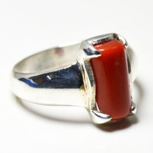 55Carat Red Coral Ring 4 Carat Stone Sterling Silver Prong Handmade Ring Size 4,5,6,7,8,9,10,11,12,13