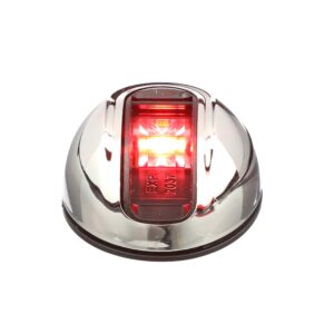 Attwood NV4012SSR-7 Red Port Light Armor LED Vertical Mount Naviation Bow Light Stainless Steel