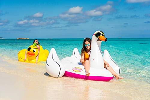 SportsStuff PUNK PIRATE DUCK Pool and Lake Float, Yellow, 70 inches