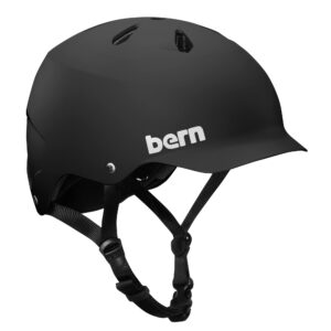 bern watts classic bike helmet for men and women, multisport certified, matte black, small