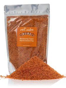 s.a.l.t. sisters blackened cajun rub & seasoning - dry barbecue rub & wet rub seasoning base - herb & spice blend perfect for chicken wings, brisket, pulled pork - non-gmo - no cumin - 16 oz / 1 lb