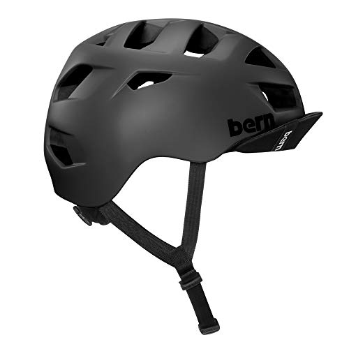 Bern Allston Adult Bike Helmet - Low Profile Comfortable Ventilated Urban Commuter Urban Cycling Helmet for Bicycle, Safety Certified for Men & Women(Matte Black, Large)