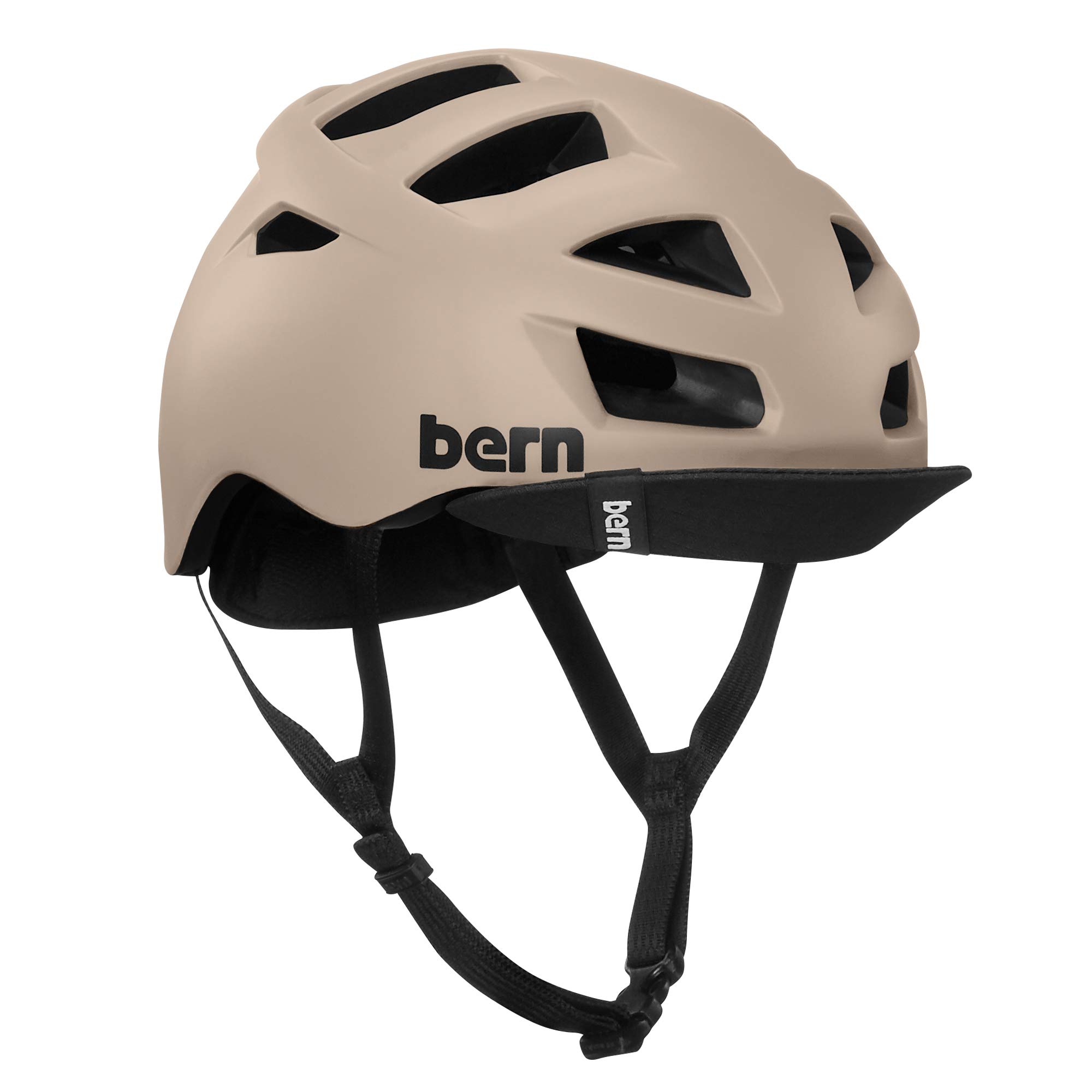 Bern Allston Adult Bike Helmet - Low Profile Comfortable Ventilated Urban Commuter Urban Cycling Helmet for Bicycle, Safety Certified for Men & Women(Matte sand, Large)