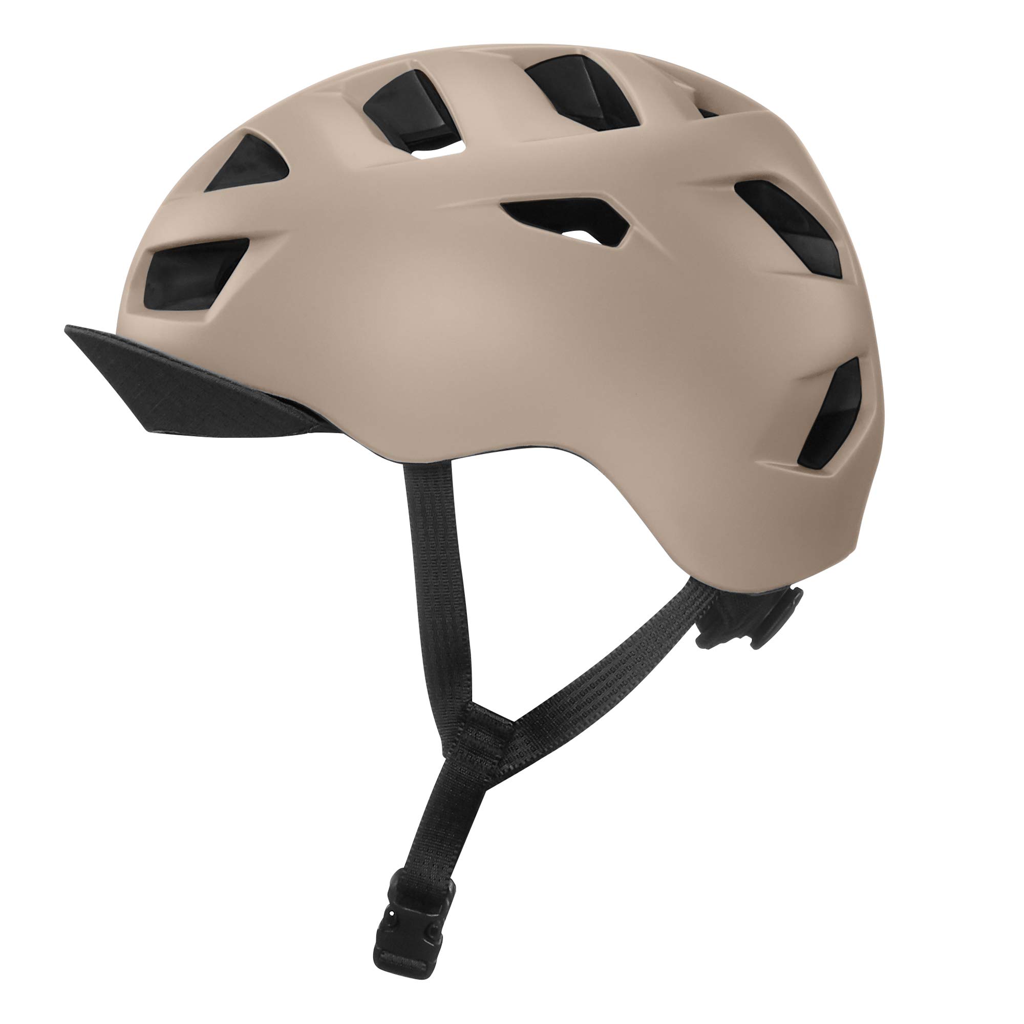 Bern Allston Adult Bike Helmet - Low Profile Comfortable Ventilated Urban Commuter Urban Cycling Helmet for Bicycle, Safety Certified for Men & Women(Matte sand, Large)