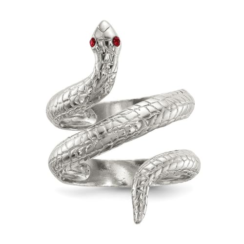 925 Sterling Silver Crystal Snake Ring Size 7 Jewelry for Women