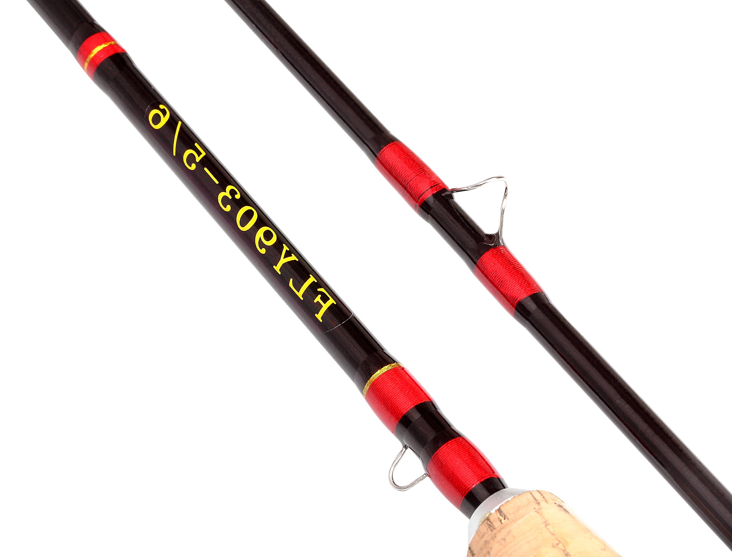 CHANNELMAY 9FT 3 Pieces Carbon Fly Fishing Rod Pole #5/6 2.7Meters Length Light Feel Medium-Fast Action