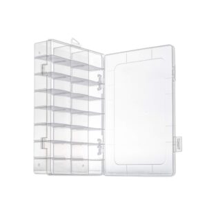 Snowkingdom Transparent Plastic Grid Box Storage Organizer for Display Collection with Adjustable Dividers - 24 Clear Grids - 7.8"x5.2"x1.5"