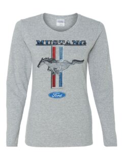 ford mustang classic women's long sleeve t-shirt grey small