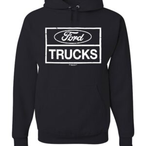 Tee Hunt Distressed Ford Trucks Hoodie F150 American Pick Up Sweatshirt Black 3X-Large