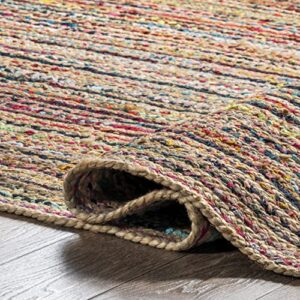 nuLOOM Aleen Bohemian Cotton/Jute Area Rug, 5x8, Multi