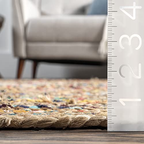 nuLOOM Aleen Bohemian Cotton/Jute Area Rug, 5x8, Multi