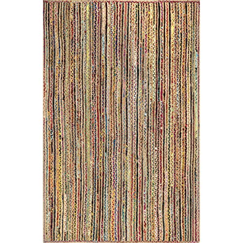 nuLOOM Aleen Bohemian Cotton/Jute Area Rug, 5x8, Multi