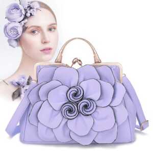 SUNROLAN Women's Evening Clutches Handbags Formal Party Wallets Wedding Purses Wristlets Ethnic Totes Satchel (Light Purple)