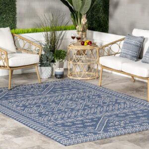 nuloom kandace tribal indoor/outdoor area rug, 5x8, blue