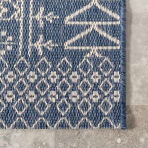 nuLOOM Kandace Tribal Indoor/Outdoor Area Rug, 5x8, Blue